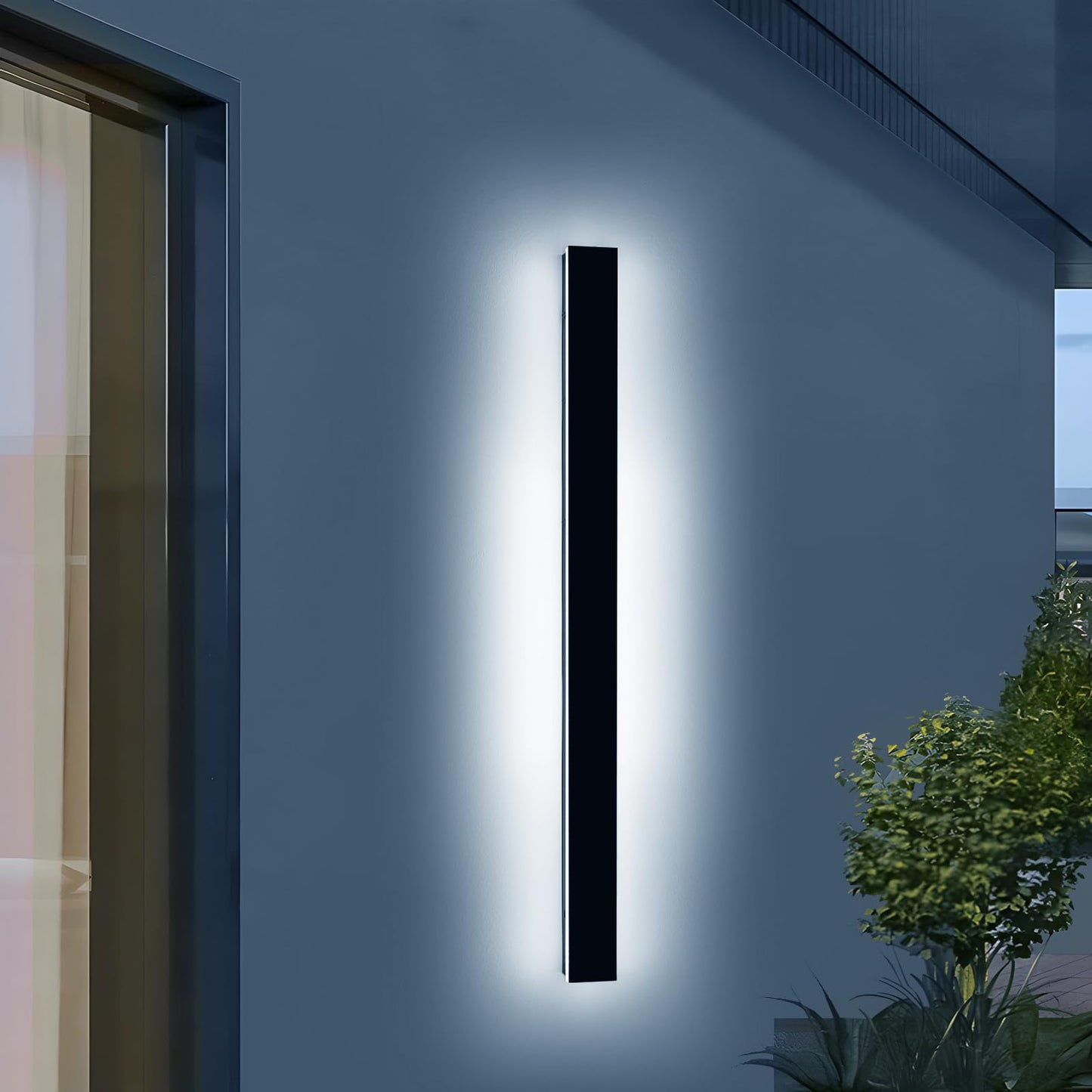 Daoseolo Outdoor Wall Light, 59inch LED Sconce, Dimmable 3000K-6000K, IP65 Waterproof, Remote Control, Model CB-TG-59IN