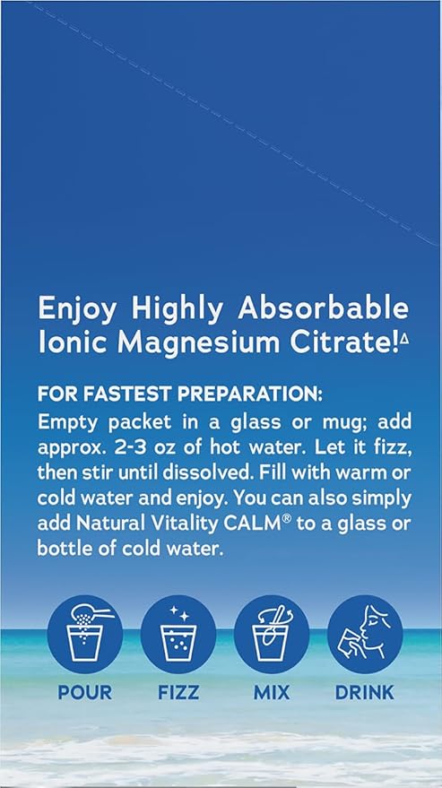 Natural Vitality Calm Magnesium Powder, Unflavored, 30 Packets (Package May Vary)