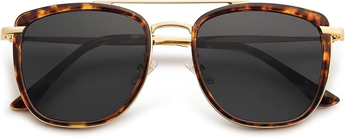 SOJOS Retro Aviator Square Polarized Sunglasses For Women Men,Vintage Women's Sun Glasses Shades UV400 SJ2180