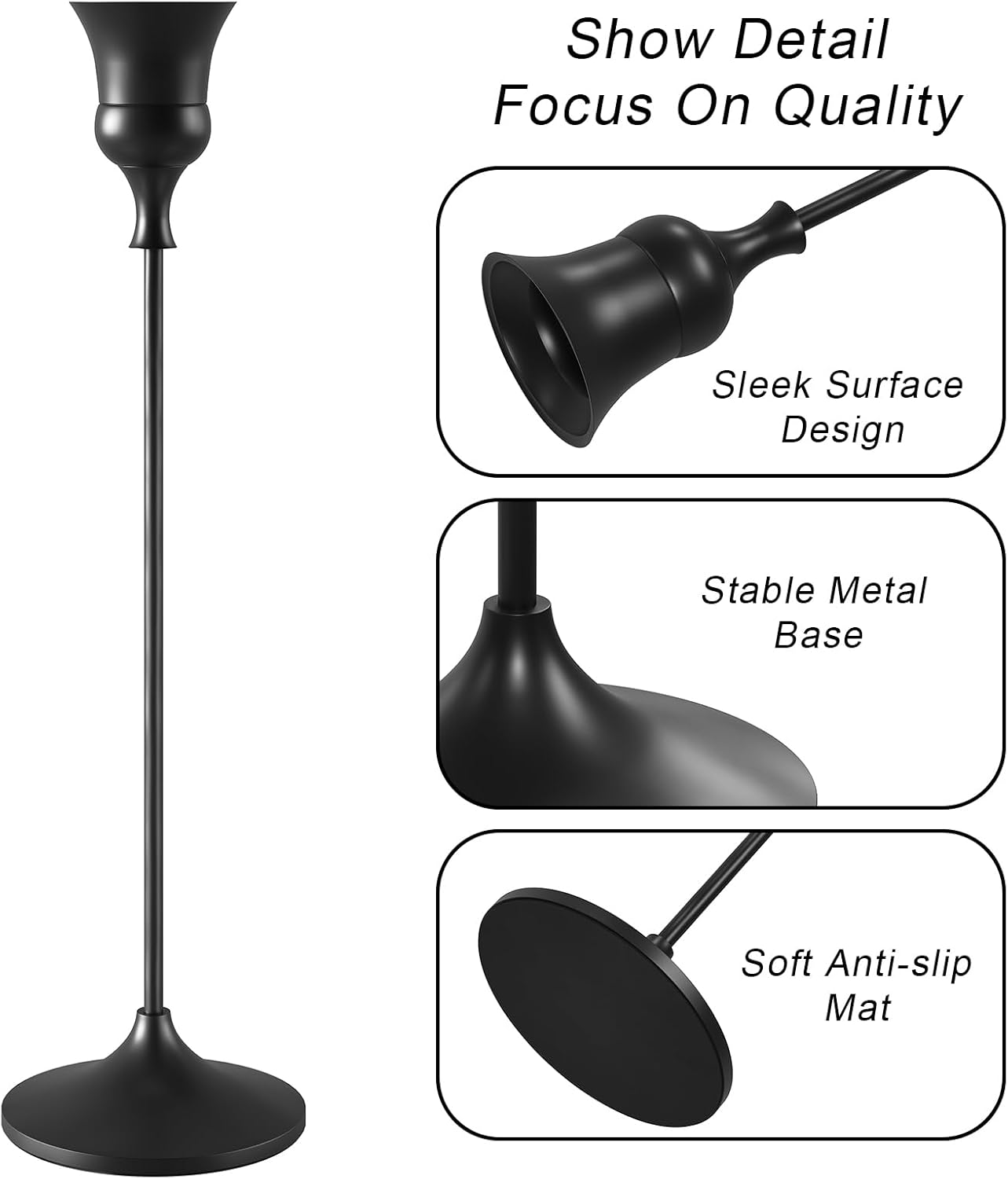 Candlestick Holders Black, 9 Packs Taper Candle Holder for Candlesticks, Candle Sticks Holder Decor for Home Decor
