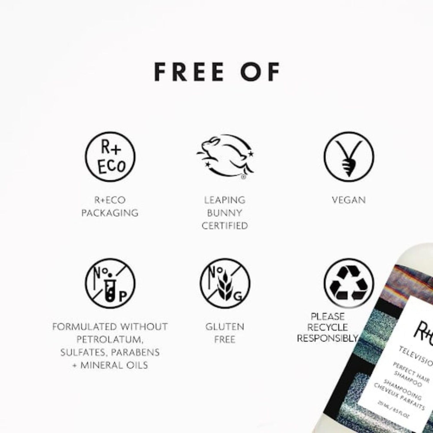 R+Co Television Perfect Hair Shampoo | Body + Shine + Smoothing for All Hair Types | Vegan + Cruelty-Free |