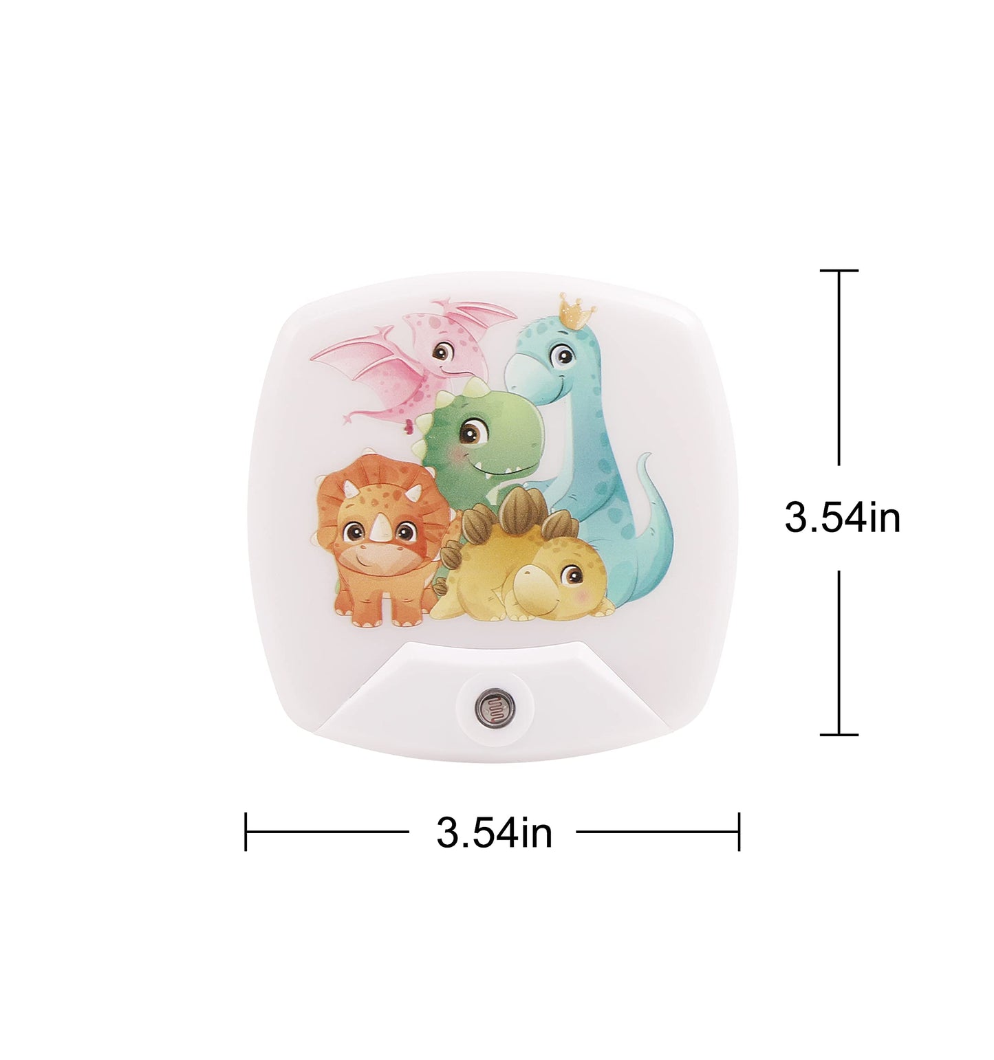 Omeet 2 Pack Cartoon Dinosaur LED Night Light - Auto Sensor Wall Lamp for Kids, Plastic, Model OMNLA0121A, Color Dinosaur A