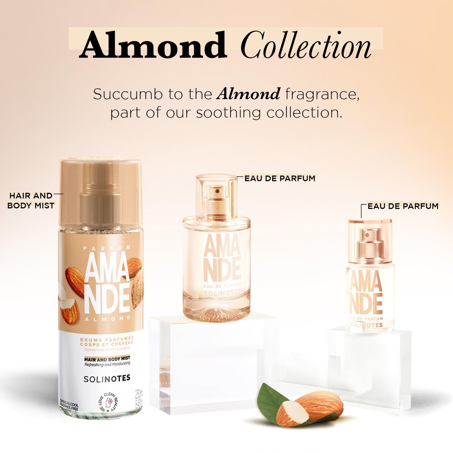 SOLINOTES Almond Perfume for Women - Eau De Parfum | Delicate Floral and Soothing Scent - Made in France - Vegan - 0.5 fl.oz