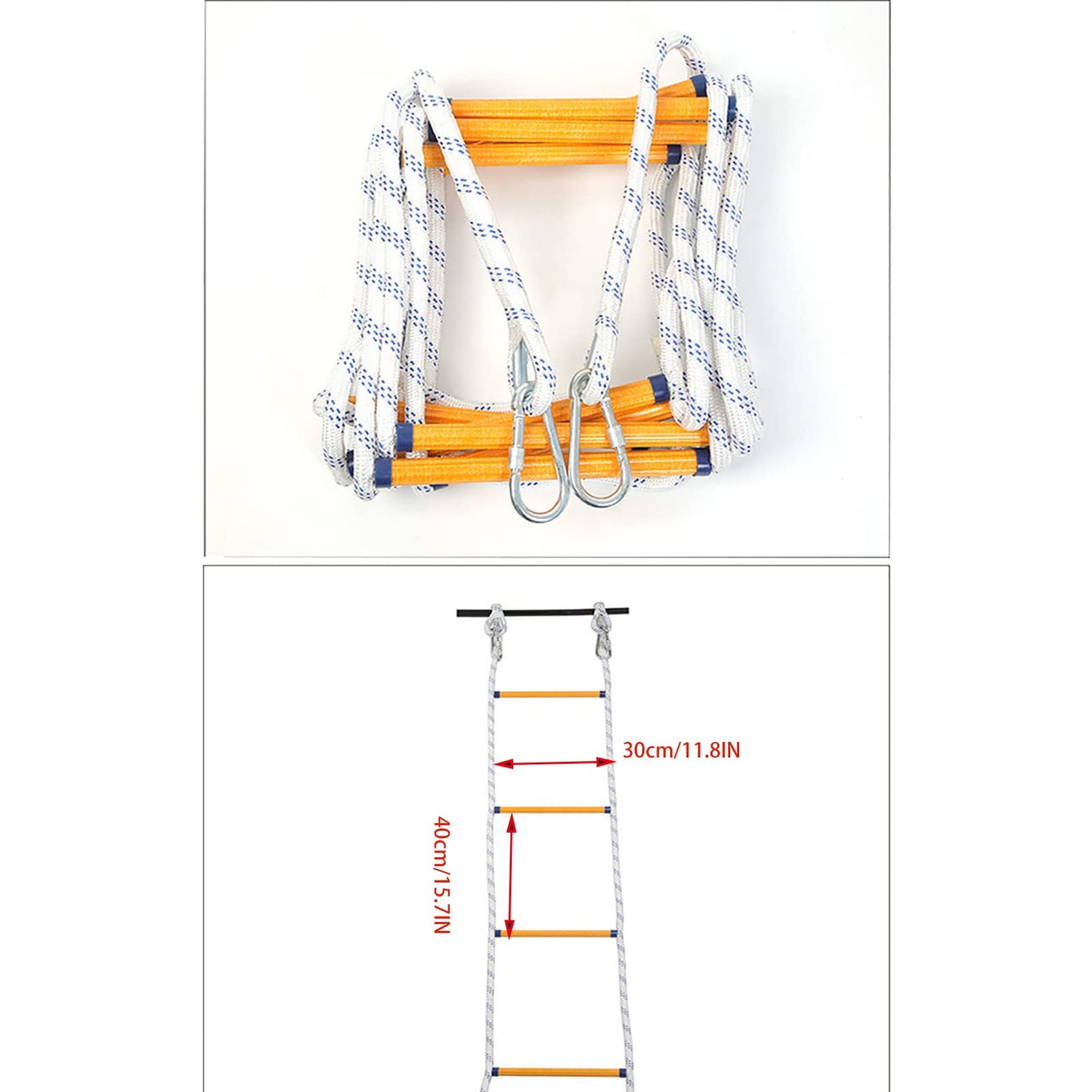 16ft Fire Escape Rope Ladder Emergency Fire Ladders Fire Escape Ladder for 2 Story