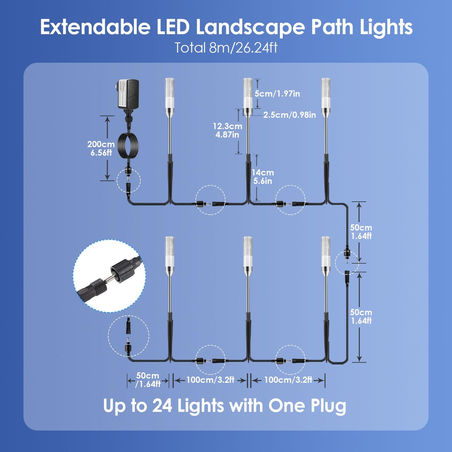 B-Right Outdoor Pathway Lights - 6 Pcs Led Landscape Lighting, 570 Lumens, Ip65 Waterproof, Cool White 6000K, Low Voltage 12V