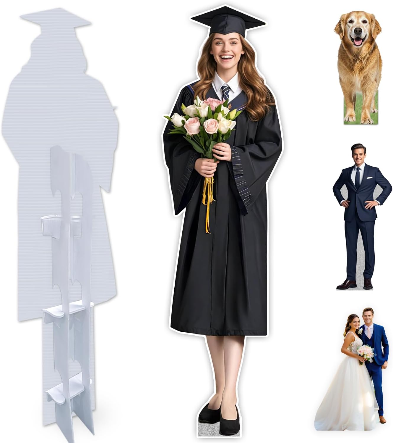 Custom Life Size Cardboard Cutouts, Personalized Photo Standup Cardboard Cutout with High Resolution | Perfect for Party, Birthday, Wedding, Graduation, or Sports Events Decor (Coroplast - 2 ft)
