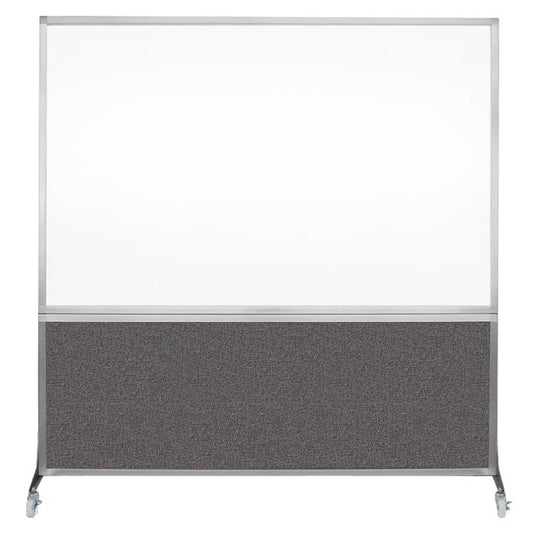 DivideWrite Mobile Whiteboard | Double Sided Dry Erase Board | Portable Office Cubicle Partition | Display for Classrooms, Conference Rooms, Meeting Areas and More | Charcoal Gray 6' Wide X 6' Tall