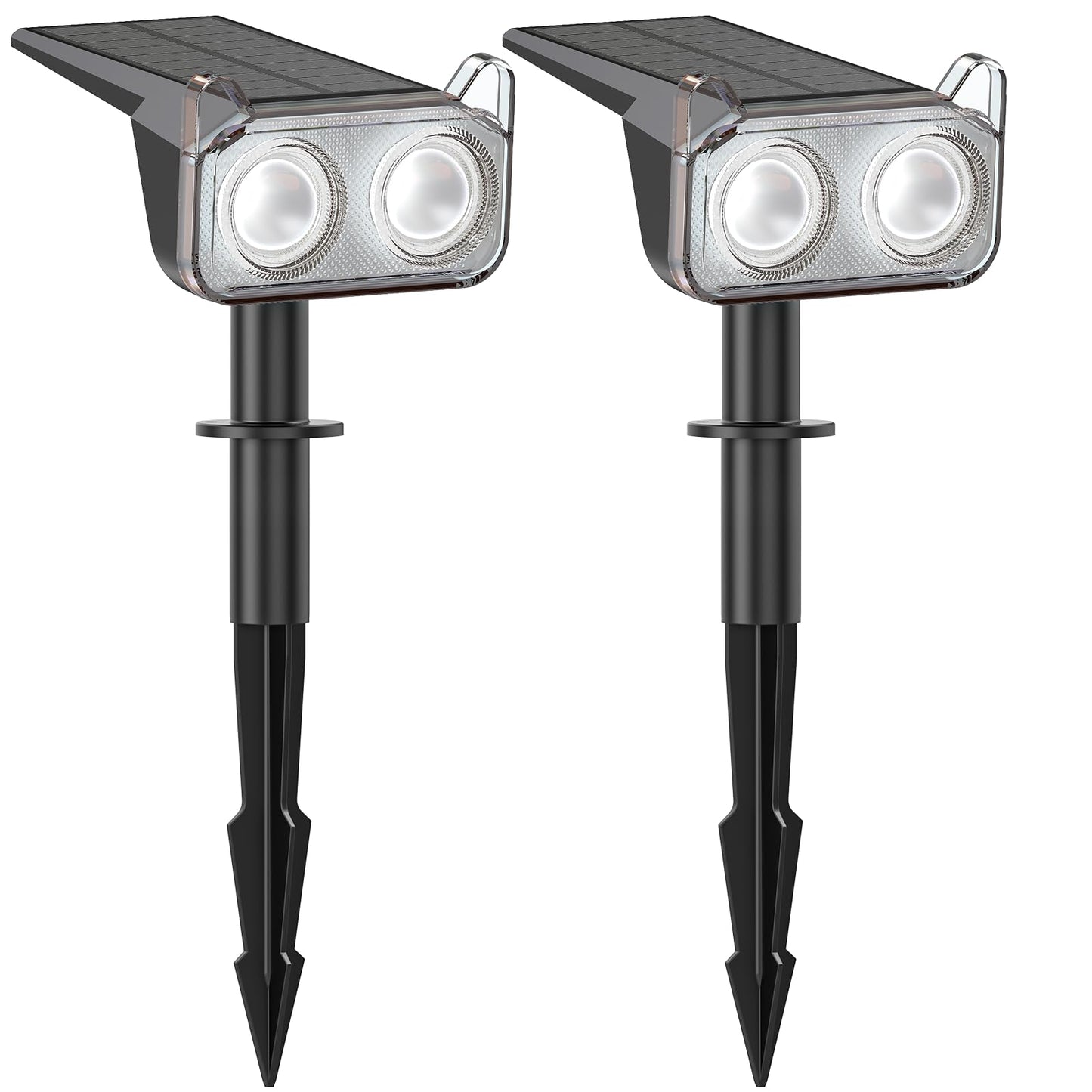 Wdtpro Upgraded Solar Spot Lights Outdoor  Solar Lights Outdoor Waterproof  30H+ Runtime Spotlights  Auto On/Off  Dusk To Dawn Lighting For Yard Patio Garden Pathway Landscape 2P  Warm White
