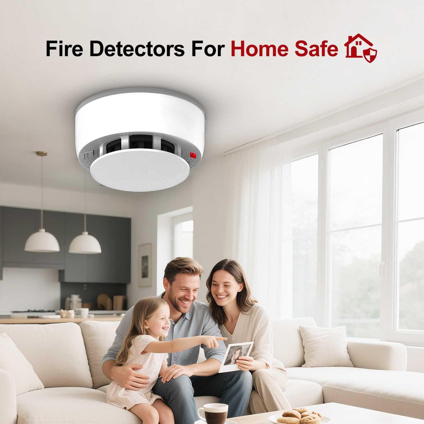 WeGoIOT Smoke Detector Alarm,10-Year Battery Smoke Fire Alarm with Photoelectric Sensor, LED Indicator Test & Silence Button-JTY-GW-YB010L (1 Pack)