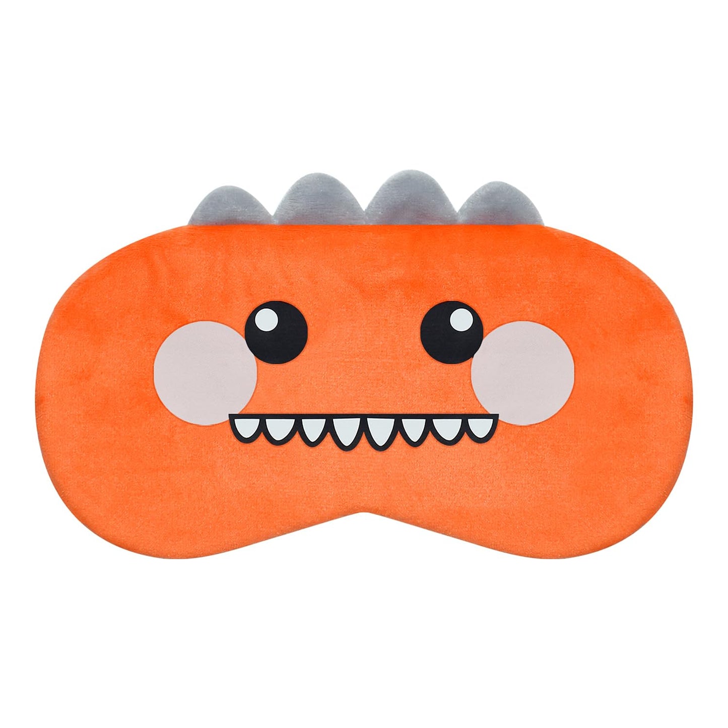 Mezeic Cute Sleep Masks Cartoon Dinosaur Eye Mask Plush Sleeping Mask & Travel Blindfold - Funny Novelty Eye Shade for Women Men (Orange Dinosaur)