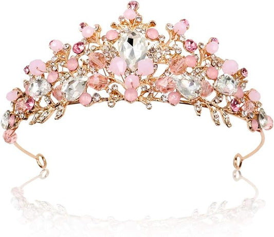 NODG Rose Gold Tiaras and Crowns for Women Pink Crystal Wedding Tiaras for Women Birthday Party Headbands Prom Pageant Tia...