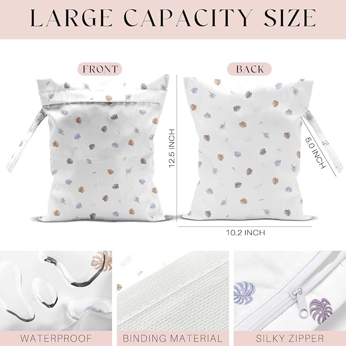 4 Pack Wet Bag for Swimsuit, Beach Travel Essentials Wet Dry Bag, for Sunscreen Toiletry Dirty Clothes Yoga Gym Diaper, Friend Summer Beach Vacation Gifts. Floral