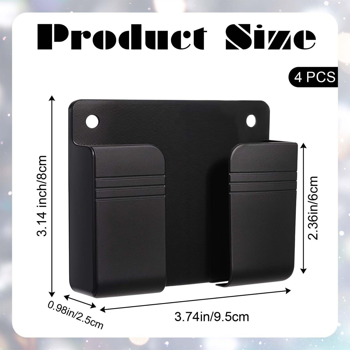 4 Pack Wall Mounted Phone Holder, Phone Stand Self Adhesive With Charging Hole, Compatible With All Smartphone Phone Cradle Beds