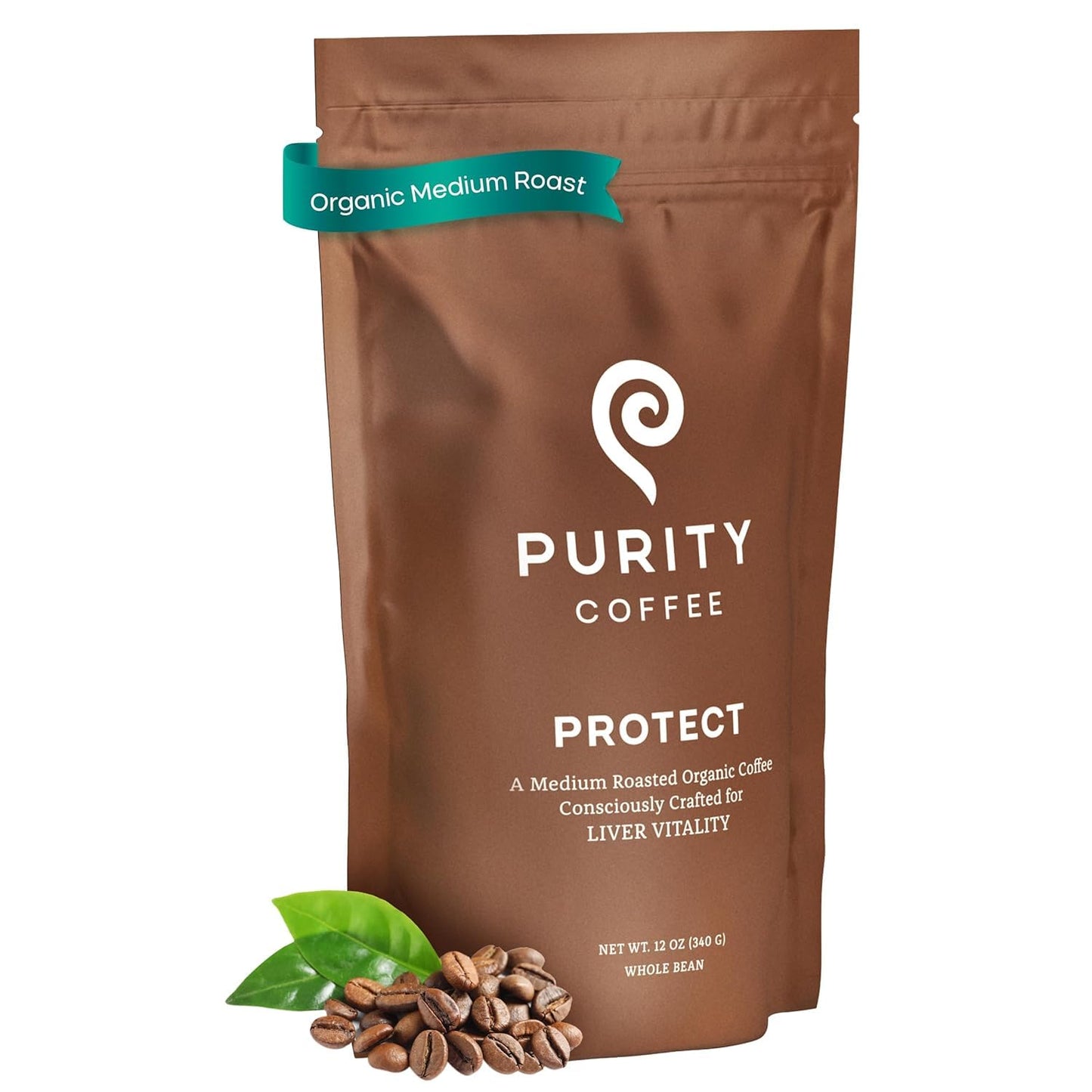 Purity Coffee PROTECT Highest Antioxidant Light-Medium Roast - USDA Certified Organic Specialty Grade Arabica Whole Bean Coffee