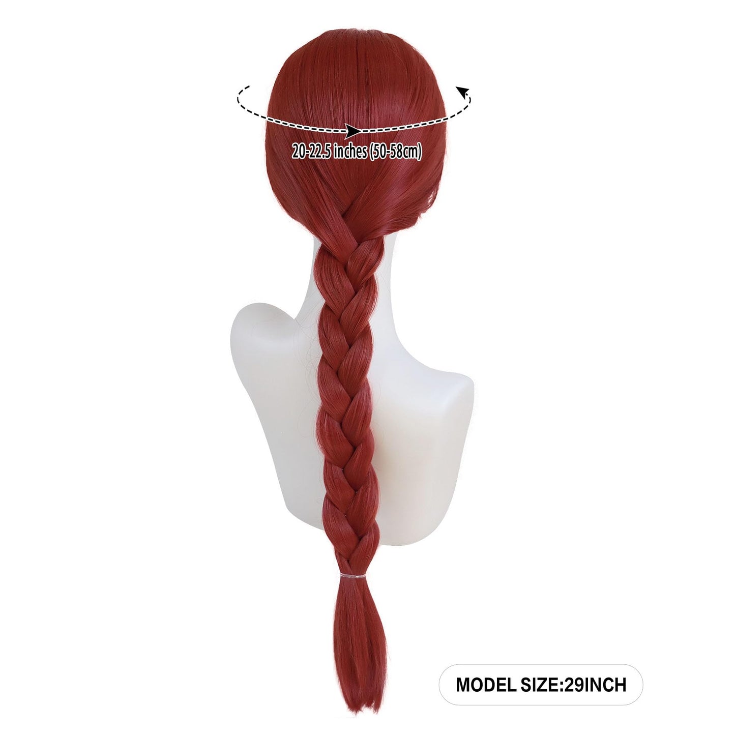 GNIMEGIL Long Braided Reddish Brown Heat Resistant Costume Wig for Cosplay Fiona Costume Women Red Braided Wig