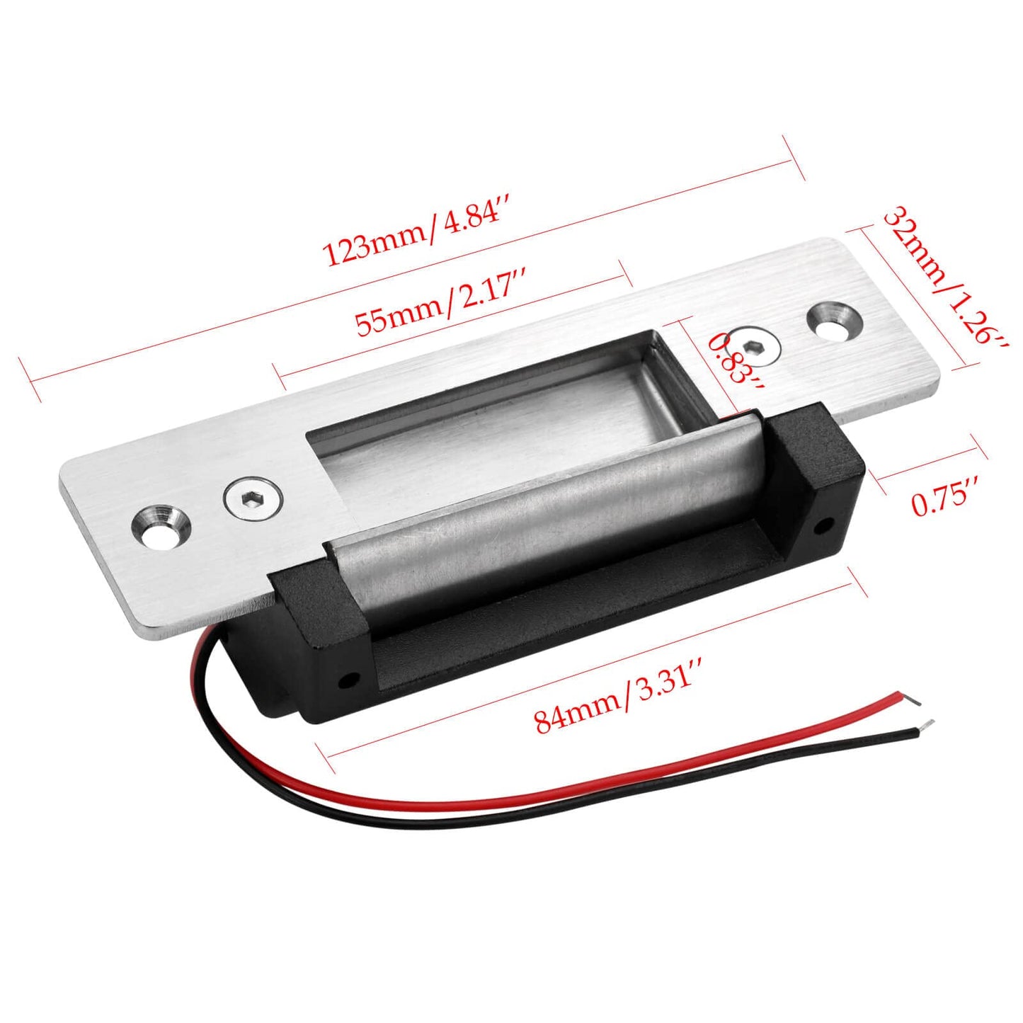 Electric Door Strike Lock ANSI Standard Heavy Duty 12V DC Fail-Secure or Fail-Safe Adjustable for Access Control Cylindrical Locksets