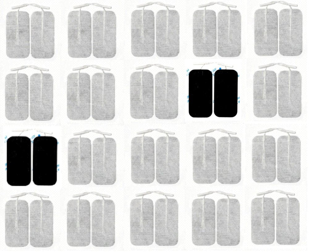 Acuzone Premium TENS Unit 40 PCS Electrodes 2"x4" Rectangular Electrode for TENS Massage EMS