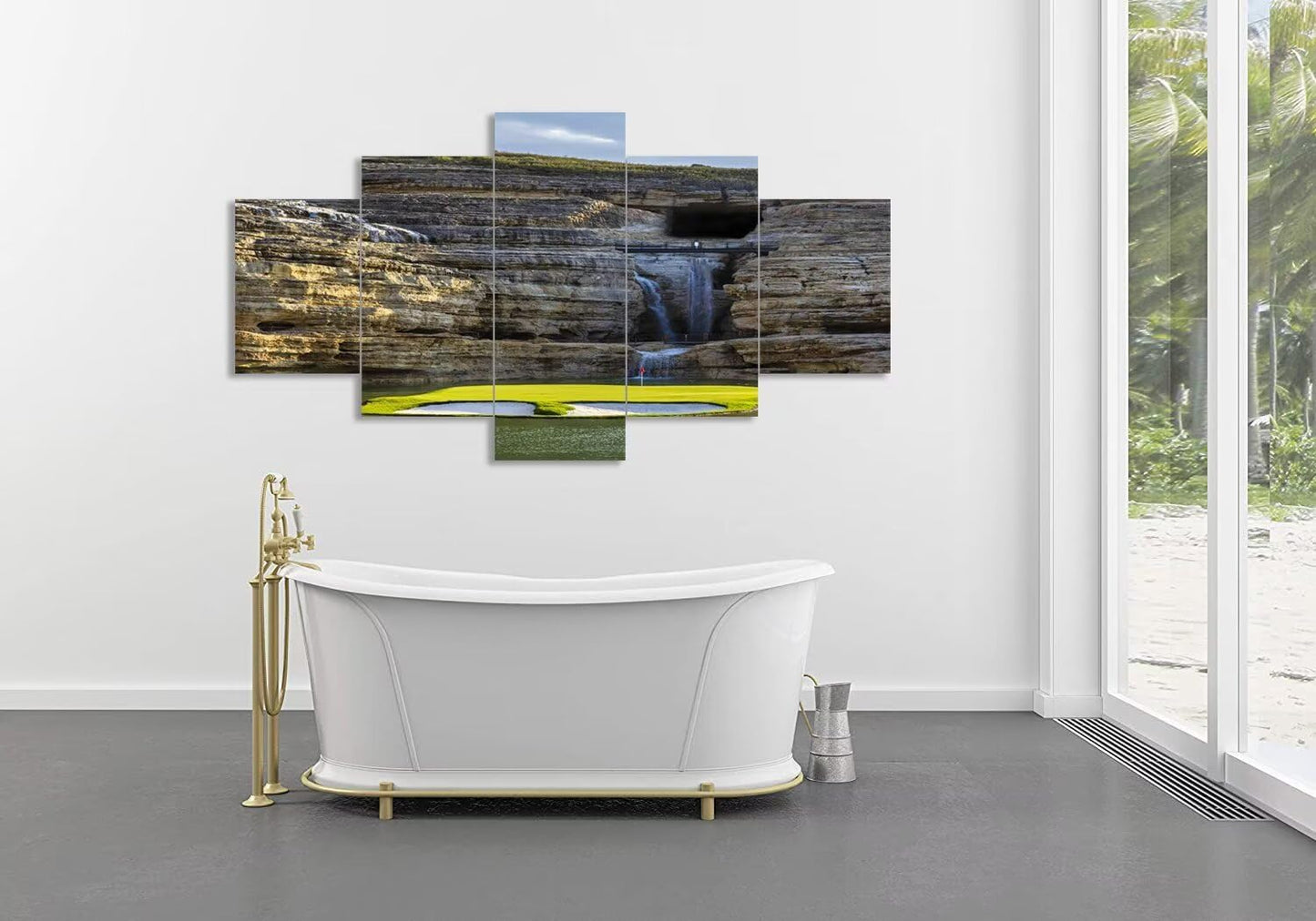 chenchenArt Payne's Valley Golf Course 19th Hole Wall Art for Living Room Bedroom Bathroom Home Decorations Payne's Valley Golf Course Picture Poster Canvas Prints Framed Ready to Hang(60''W x 40''H)
