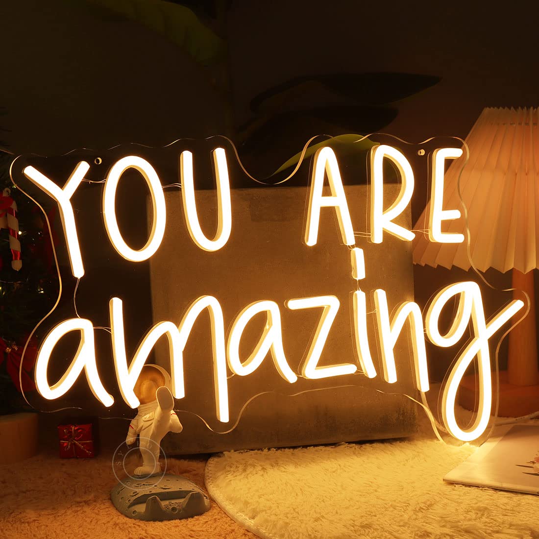 Sylhome Led Neon Light Sign - You Are Amazing, 16.9 X 10.6, Warm White Acrylic Decor For Bedroom, Classroom, Birthday & Christmas Gift