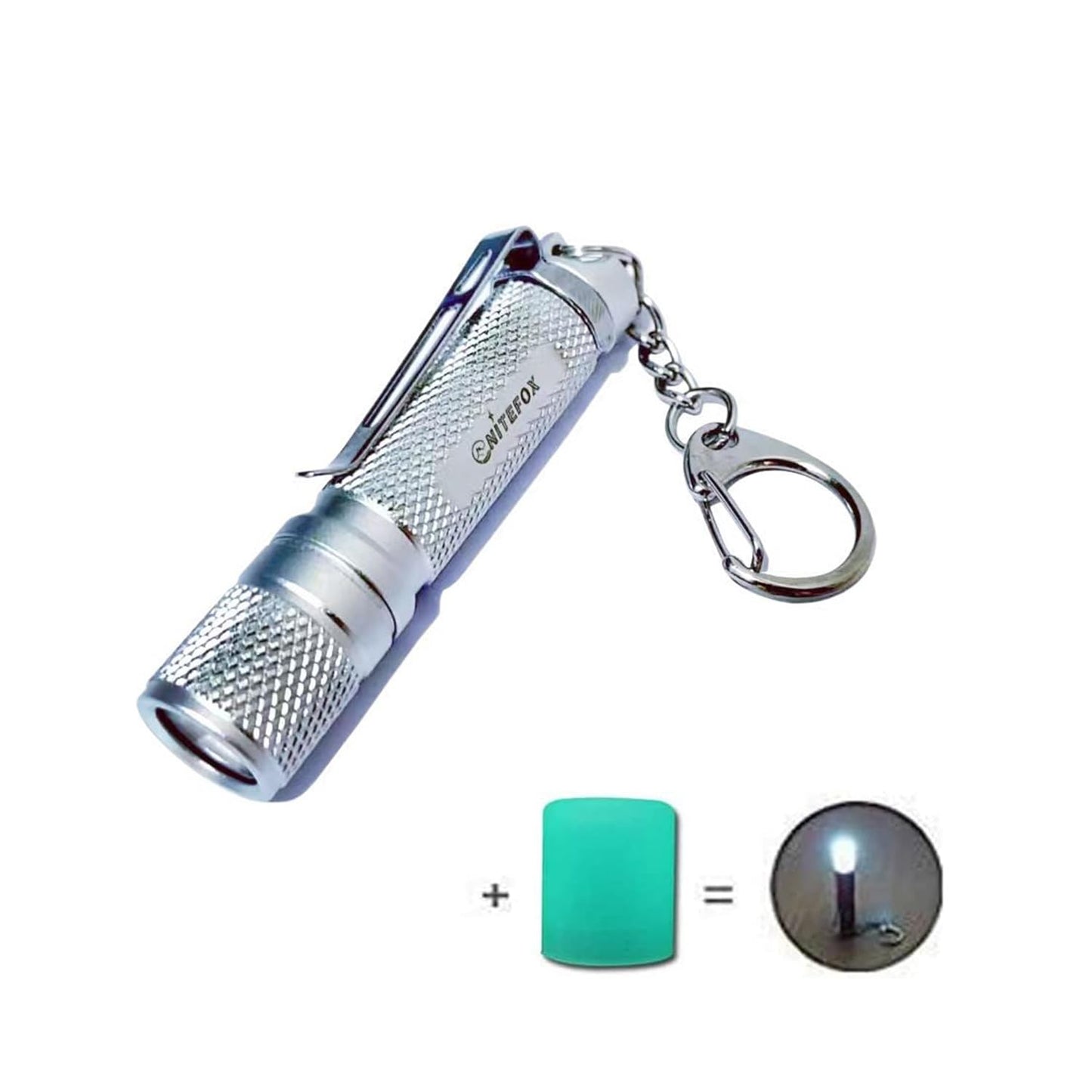 Nitefox Mini Keychain Flashlight 150 Lumens 3 Modes Aluminum Silver White K3