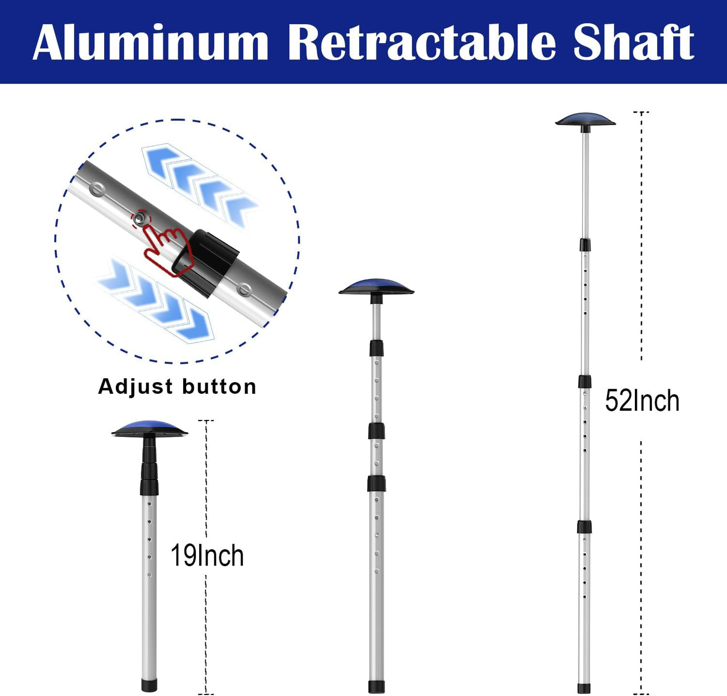 Golf Travel Bag Support Pole Aluminium Golf Travel Bag Pole 52In to Protect Golf Clubs from Impacts,Retractable Shaft Fit Golf Bag