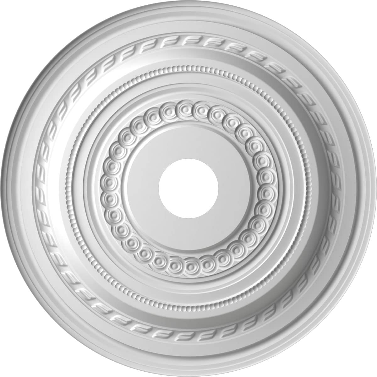 22Od X 3 1/2Id X 1P Cole Thermoformed Pvc Ceiling Medallion (Fits Canopies Up To 6), Ultracover Satin Hunt Club Green