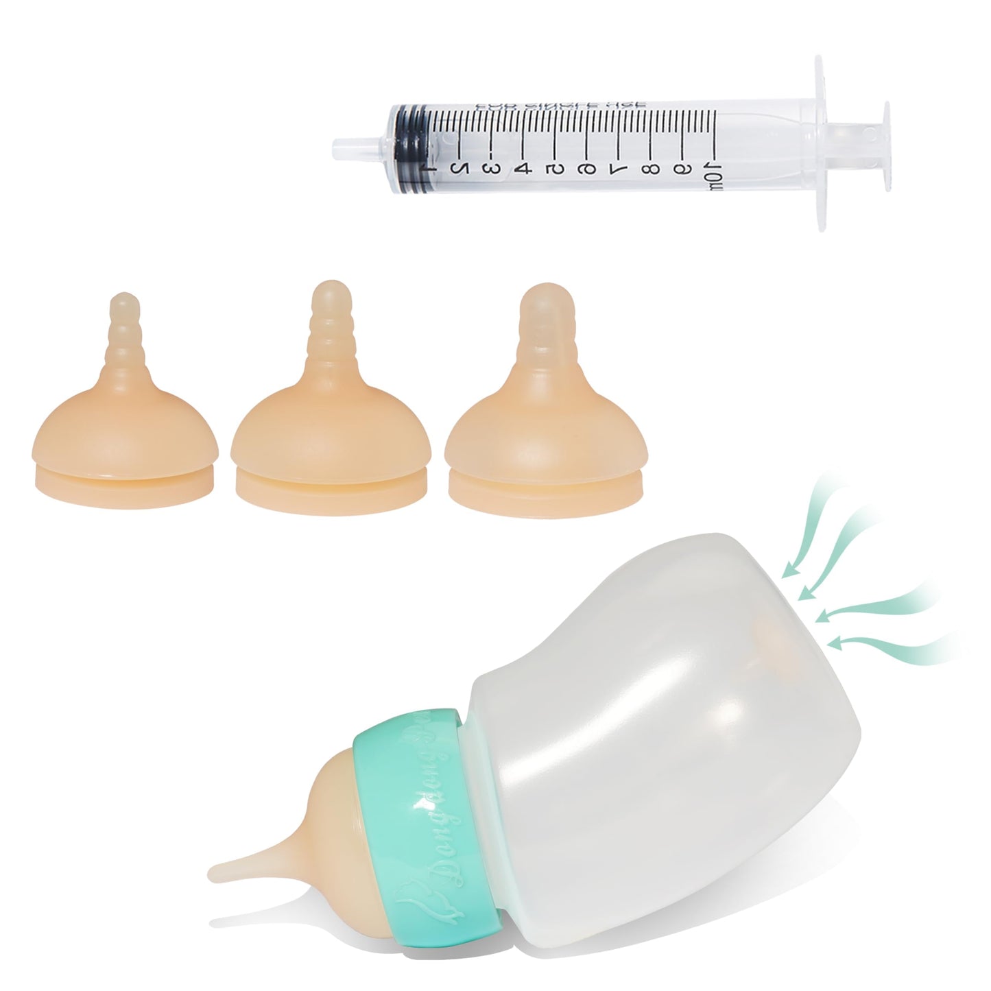 Doggiema Pet Feeder Bottle,Silicone Feeding Nipple and Syringes for All Breed of Puppies and Other Animals Dongdong pet