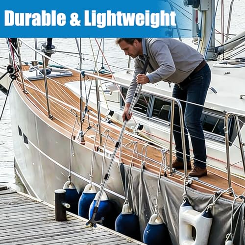 Boat Hook with 3-12Ft Adjustable Extension Pole, Stainless Steel Boat Accessories with Protective Rubber, Durable, Sturdy...