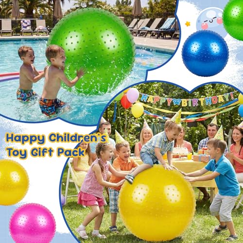 Jerify 4 Pcs 33.5 Inch Big Knobby Balls for Kids Large Spiky Bouncy Sensory Ball Giant Soft Inflatable Massage Playground ...