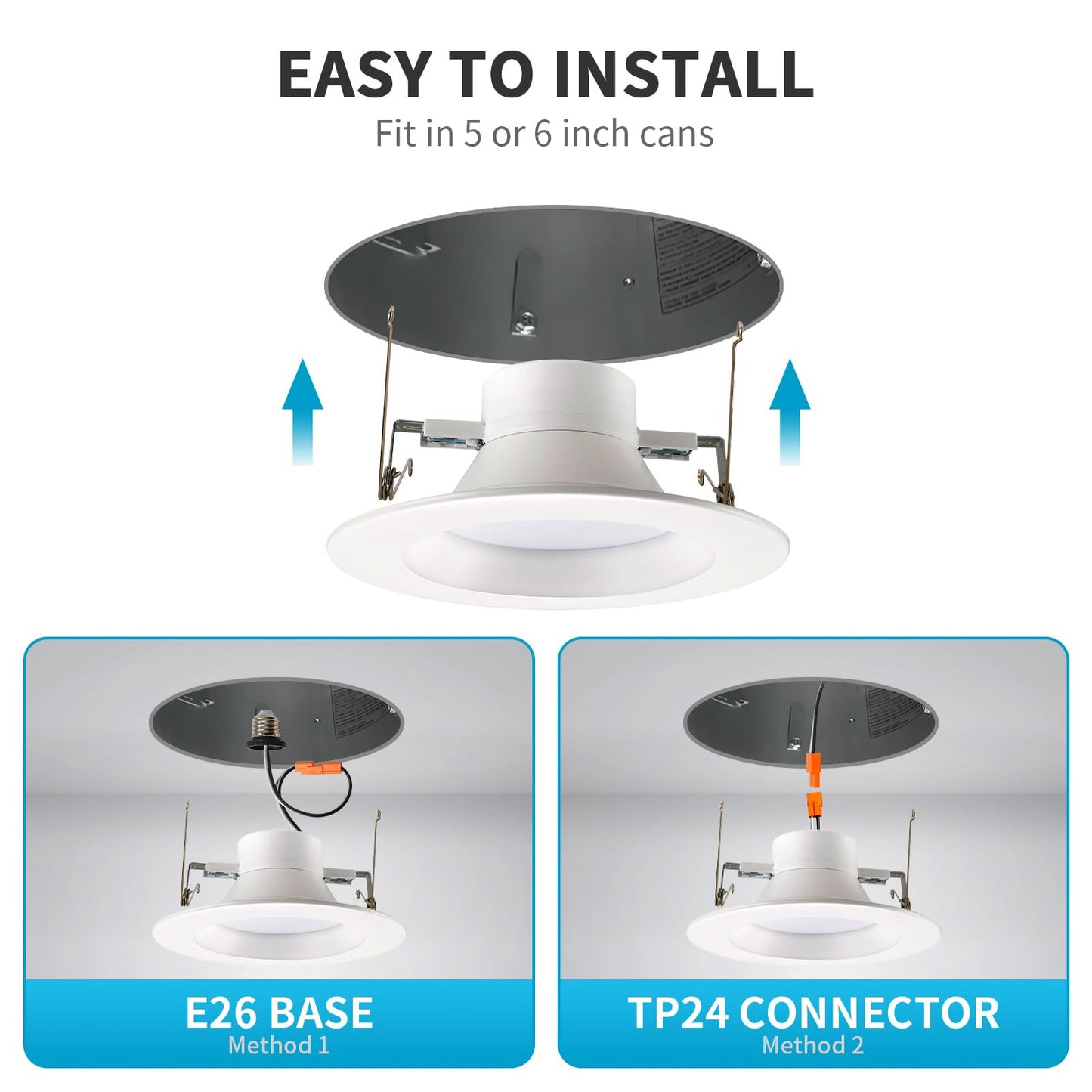 Mw 4 Pack Led Recessed Lighting 6 Inch Retrofit 2700K/3000K/3500K/4000K/5000K 6 Led Can Light Retrofit Smooth Trim 14W Equal 100W 1100Lm Ic & Wet Rated  Etl And California Ja8 Certified