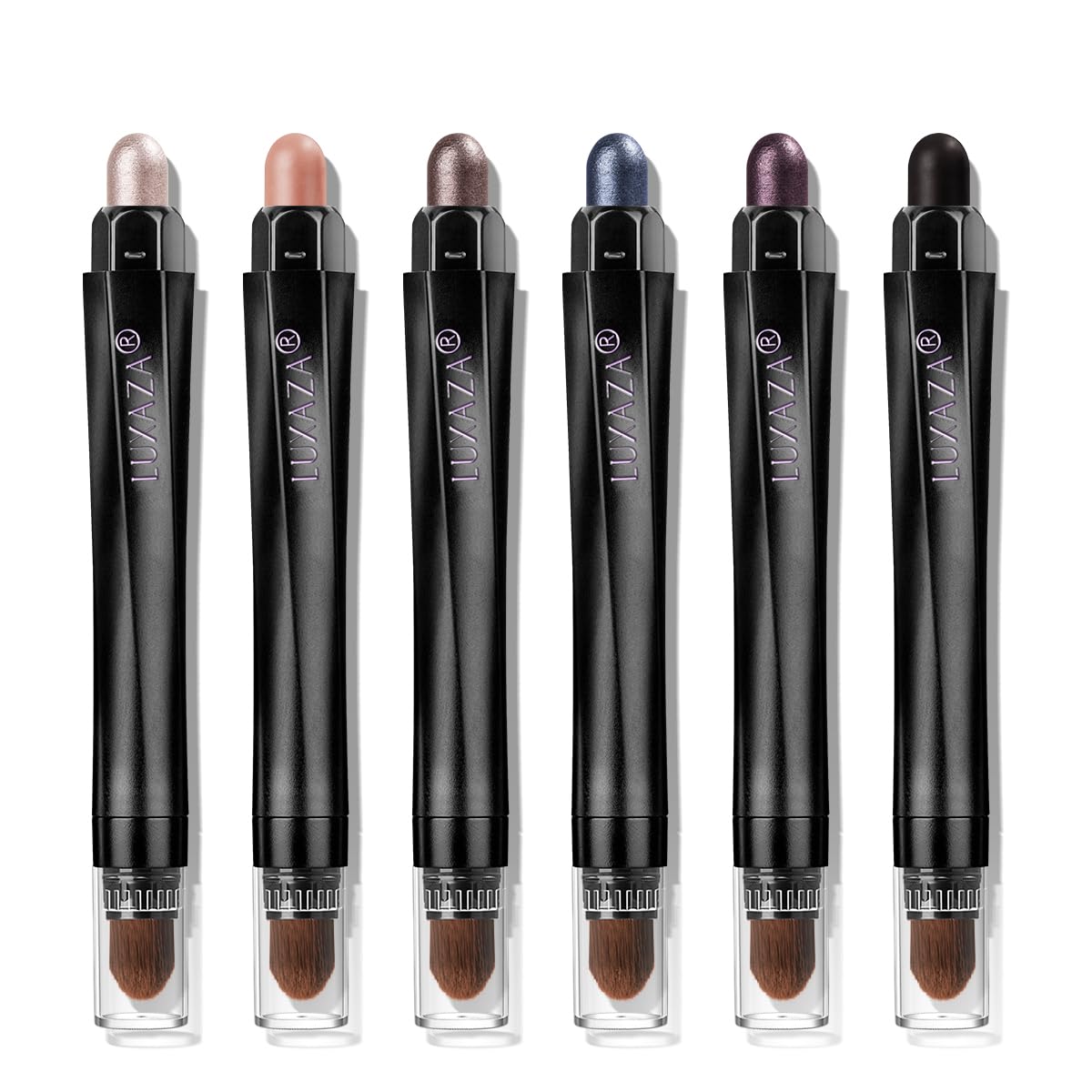 LUXAZA 6PCS Eyeshadow Stick Makeup Sets, Shimmer,Eye Brightener Stick,Long Lasting Matte and Metallic Eyeshadow Pencil Crayon, A
