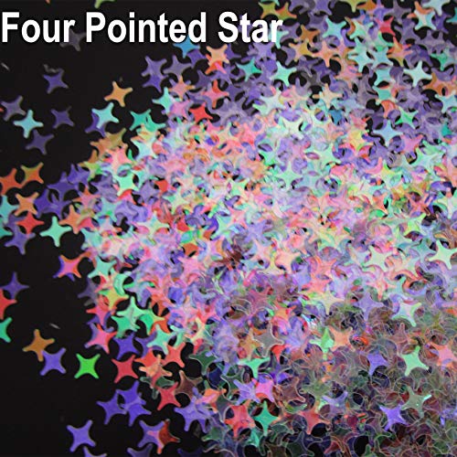 LoveOurHome 60g Holographic Star Chunky Glitter Flakes Sparkles Iridescent Stars Shapes Nail Sequins Epoxy Resin Accessori...