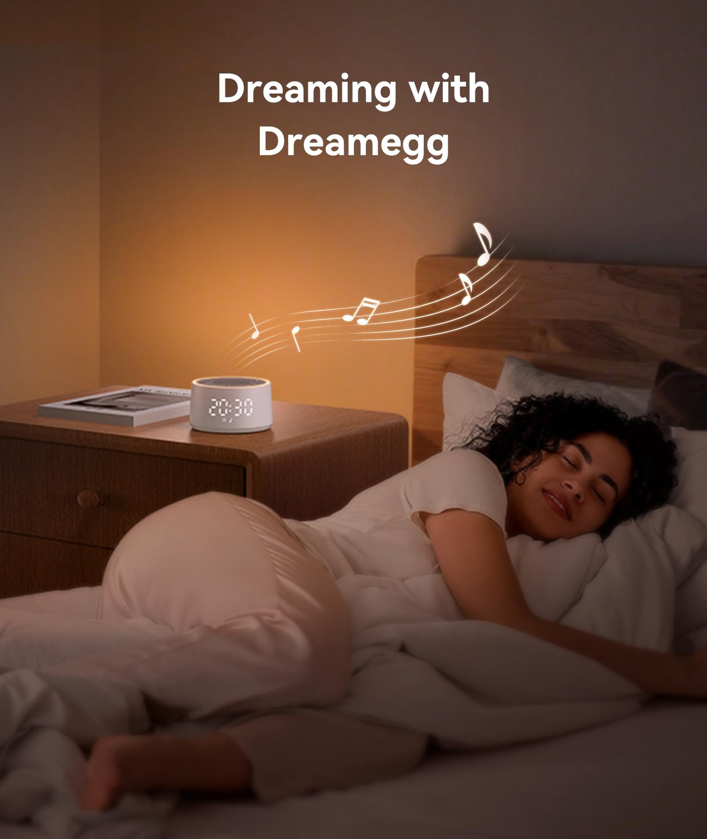Dreamegg Sound Machine With Nursery Lamp - Sound Machine Baby  Soothing Sounds  Timer  Memory Function  10 Colour Night Light  White Noise Machine Alarm Clock For Newborn Baby Registry Gift  White