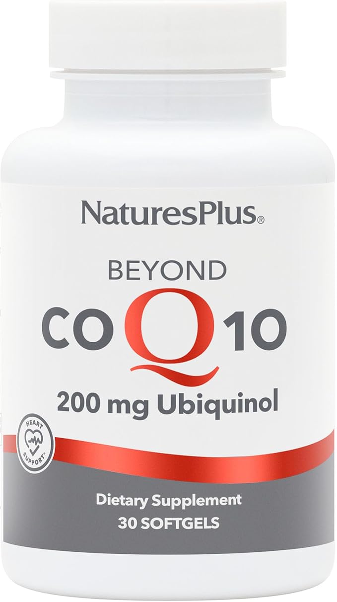 Natures Plus Beyond CoQ10-200 mg Ubiquinol - 30 Easy to Swallow Softgels - High Potency, High Absorption Supplement, Promotes Heart Health, Antioxidant - 30 Servings