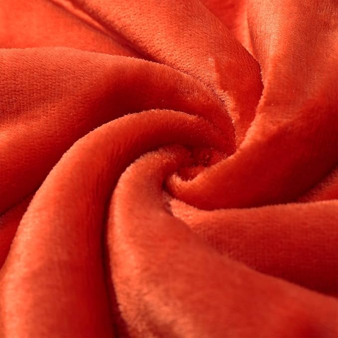 NANPIPER Fleece Blanket Sherpa Throw,Soft Fuzzy Blankets for Couch,Orange 50"x60"