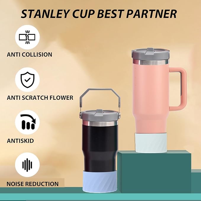 Kleeblatt Black Silicone Boot For Stanley 40 Oz Tumbler, Stanley Cup Sleeve, Owala Water Bottle 24/32oz Boot Accessories, Stanley Cup Bottom Protector, Stanley Bottom Cover, Hydro Flask Boot