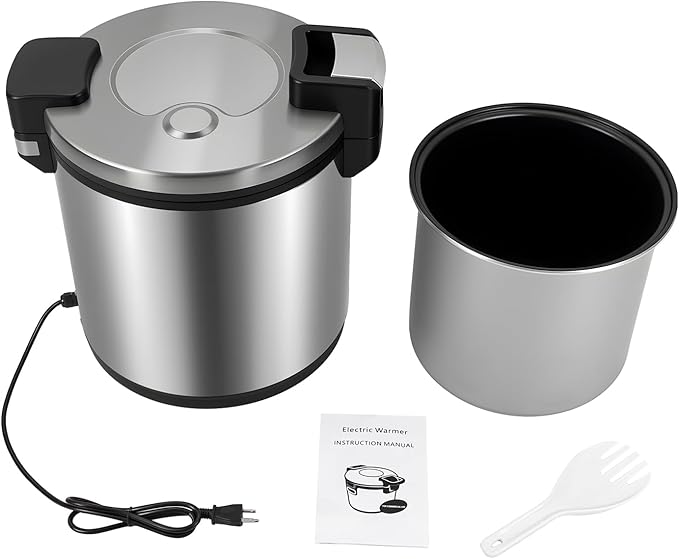 23L/6gal Commercial Rice Warmer with Nonstick Inner Pot and Rice Spoon, Large Capacity Soup Warmer, Stainless Steel Electric Food Warm for Home, Restaurant, Hotel Canteen