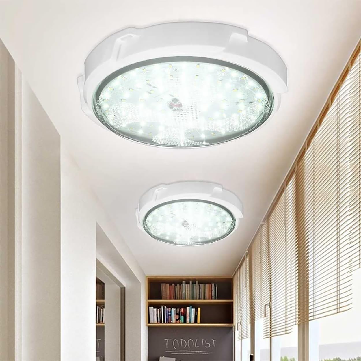 Brioeua 54 Led Solar Ceiling Light  1000 Lumens Solar Light Indoor Outdoor Waterproof With Remote Control & Auto On/Off  For Porch Garage Barn Balcony