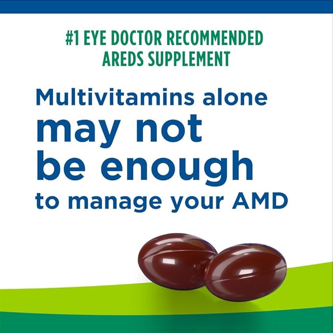 PreserVision AREDS 2 Eye Vitamin & Mineral Supplement with OCUSorb, 120 Vegan Soft Gels, Contains Lutein, Zeaxanthin, Vitamin C & E, Zinc, & Copper, Eye Health Supplements for Adults