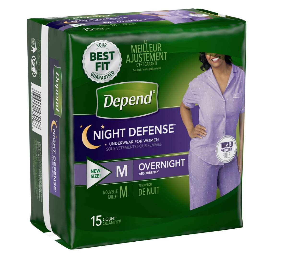 Medium Overnight Depends Women - Night Defense Incontinence Underwear, Purple