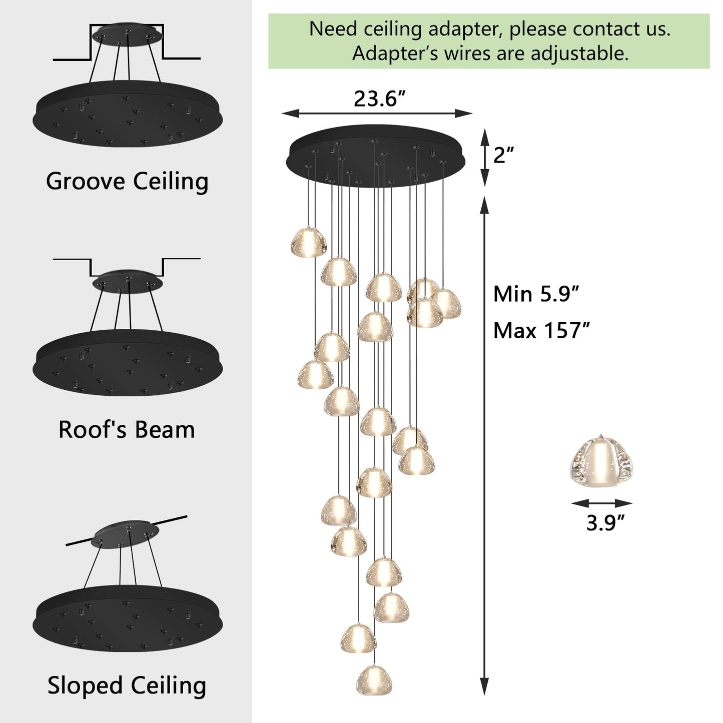 Dolria Modern Crystal Chandeliers Led Ceiling Lighting Foyer Large Ceiling Light For Staircase Living Room Hallway Entryway