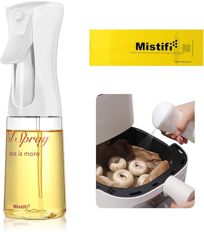 Mistifi Oliver Oil Sprayer for cooking, Spray bottle 6oz, Non-Aerosol Refillable Dispenser Oil Mister PS600
