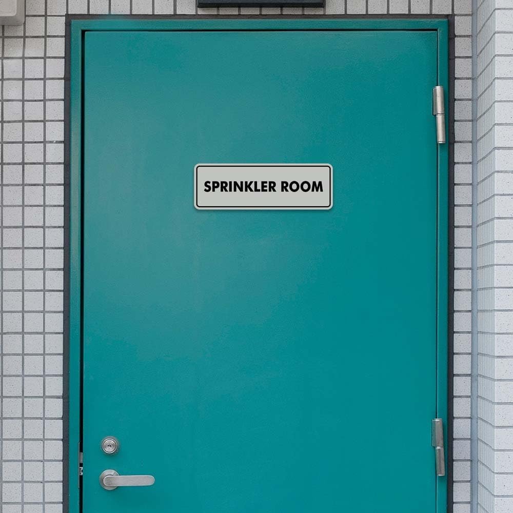 Signs ByLITA Standard Sprinkler Room Sign (White/Red) - Large 2 Pack