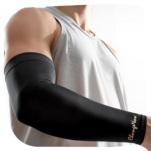 Copper-Infused Compression Arm Sleeves for Men & Women [Stronger Support & Perfect Fit] Ultra Breathable Full Arm Brace fo...