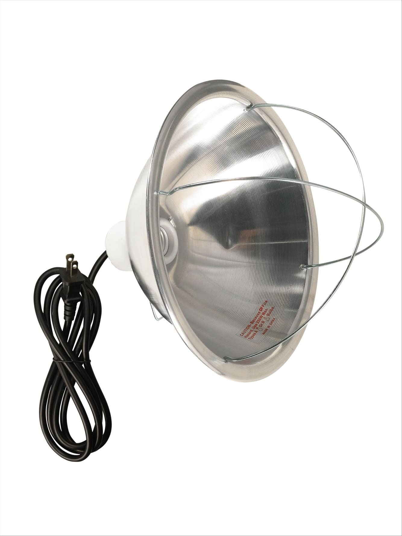 Woods Brooder Lamp with Bulb Guard, 10.5 Inch Reflector, 250 Watt, White, Model 0165