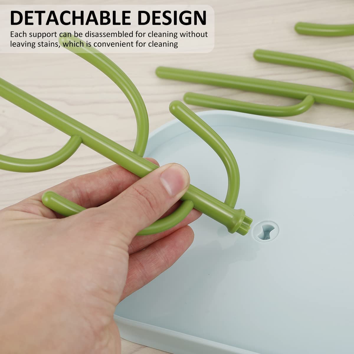 SHxxyljh Baby Essentials,Bottle Drying Rack,Baby Bottle Drying Rack,Drying Rack for Kitchen Counter,Detachable Bottle Dryer Holder with Base.for Nipples,Cups,Pump Parts and Accessories(Green)