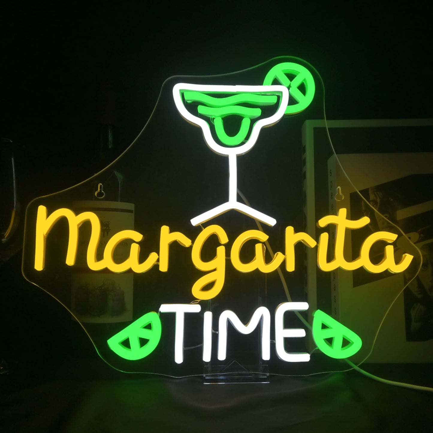 Lucunstar Margarita Time Neon Sign For Wall Decor Margarita Led Signs Usb Dimmable Neon Lights For malt-inspired Bar Kitchen Restaurant Home Pub Party Man Cave Club Shops Hotel Store Business Gift
