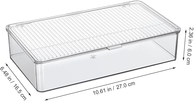 Transparent Flatware Tray Kitchen Drawer Organizer With Lid, Plastic Kitchen Cutlery Tray and Utensil Silverware Storage Container with Cover, Multi-Purpose Storage Box for Bathroom, Office, and Dorm