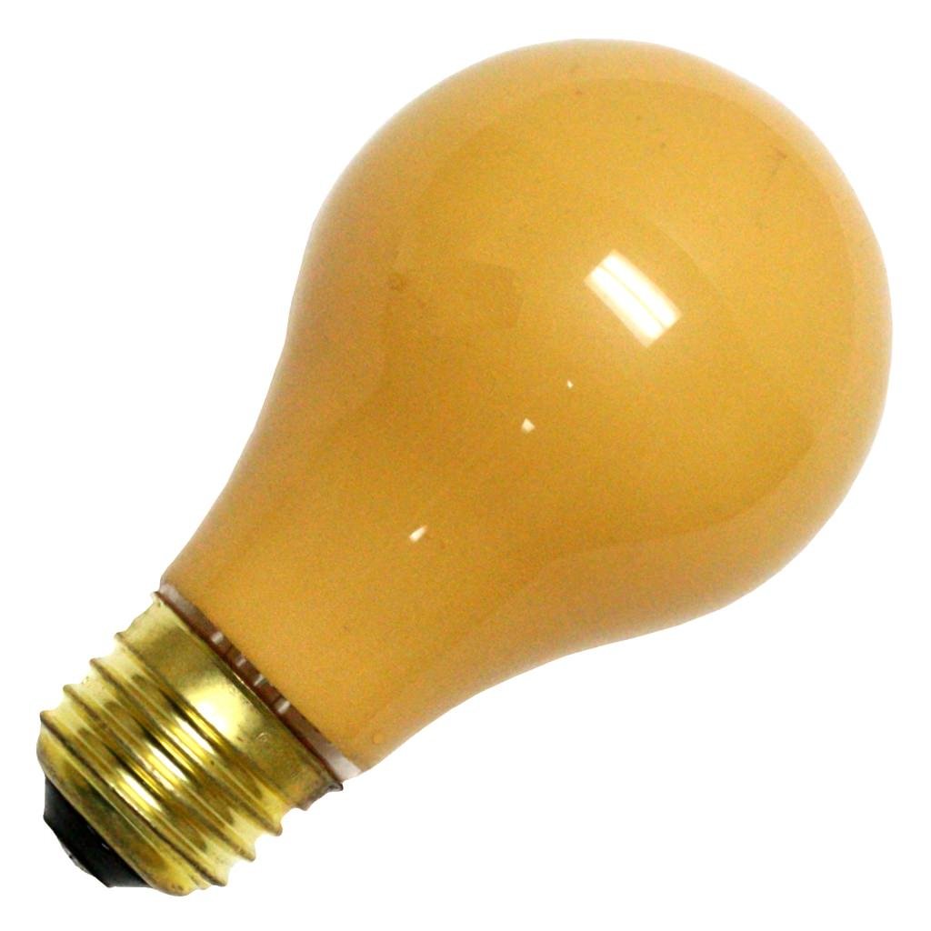 Bulbrite 60A/Yb 60-Watt Long Life Incandescent Bug Light - 130-Volt, Glass, 1 Pack