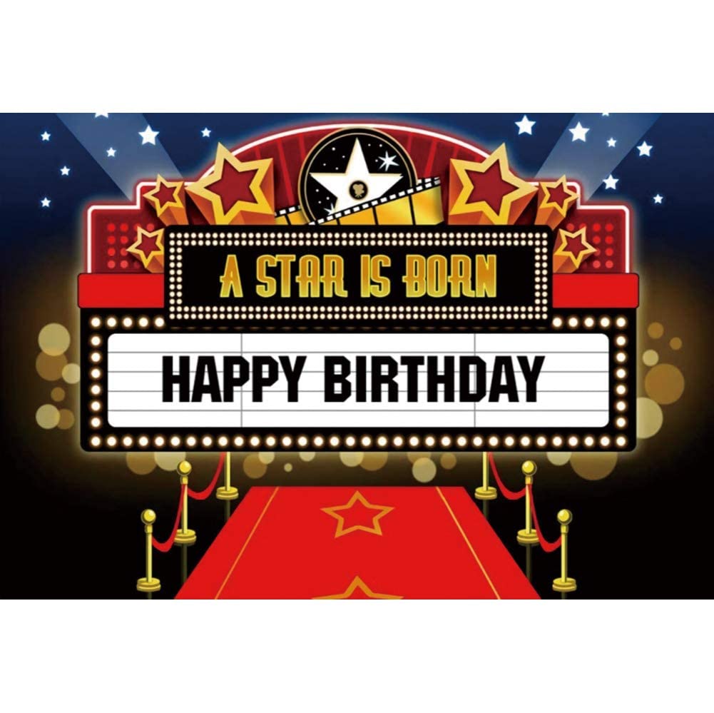 Oerju 6X4Ft Movie A Star Is Born Photography Backdrop Shinny Red Carpet Awards Night Ceremony Photo Booth Background Event Decor